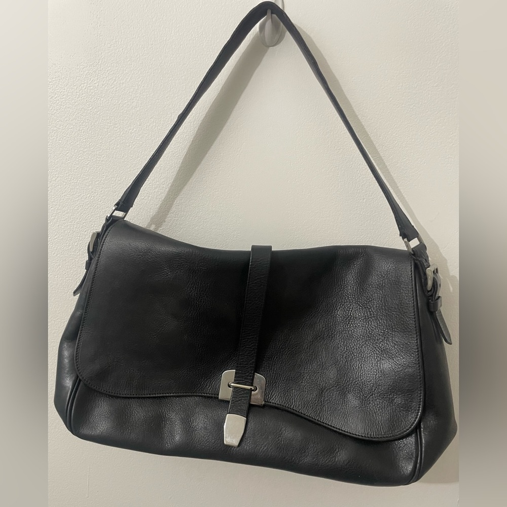 PRADA / bags / Prada leather Vitage shoulder bag black made in italy